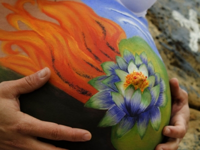 Body painting – Embarazada – Flor de Loto (Maquillaje y Fotografia: Iratxe Irizar)